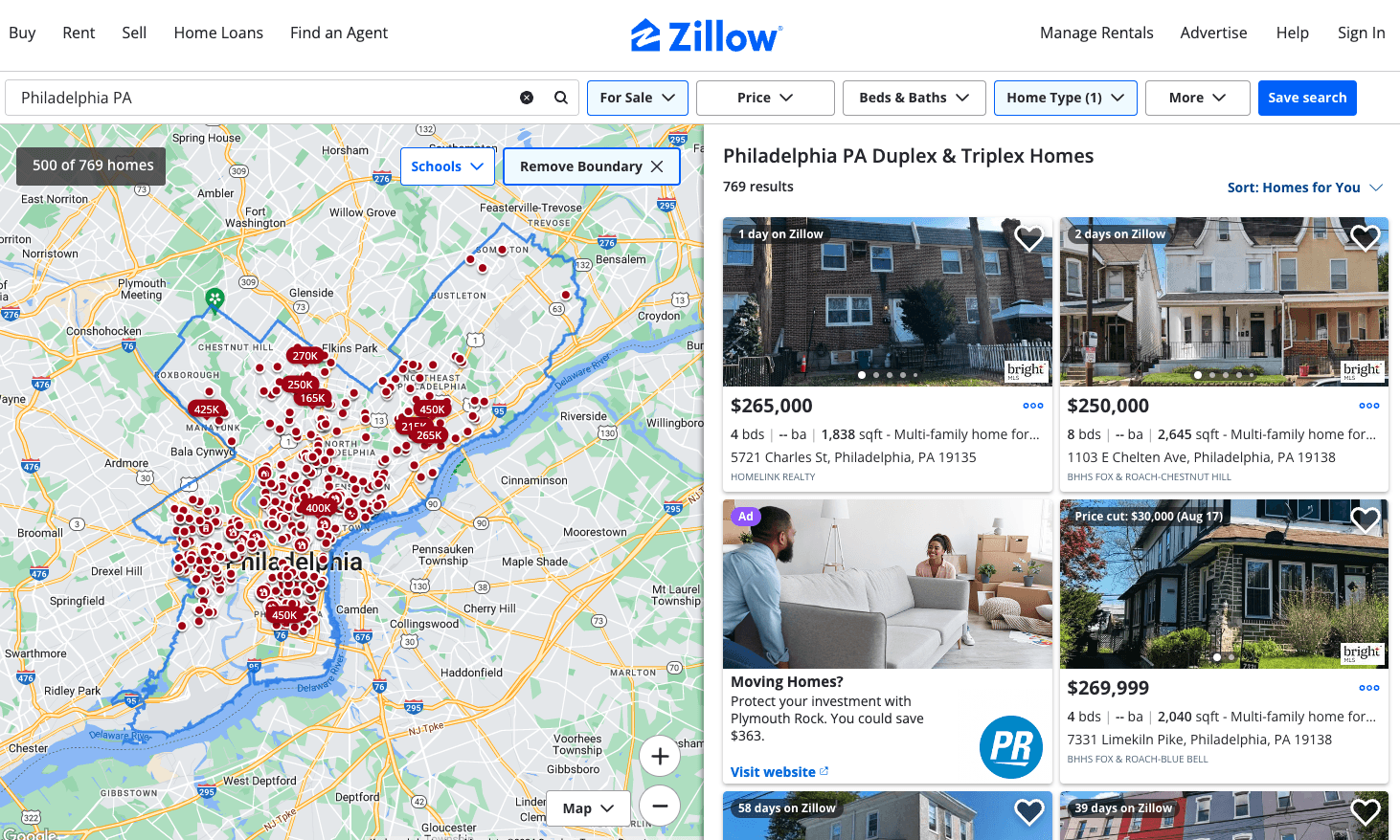 Zillow’s pSEO strategy uses its real estate database to create highly specific content about properties for sale in any location.